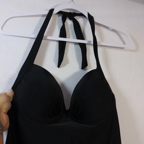 Bond Eye Black Halter Tie One Piece Swim Suit Size 34B - Picture 3 of 10